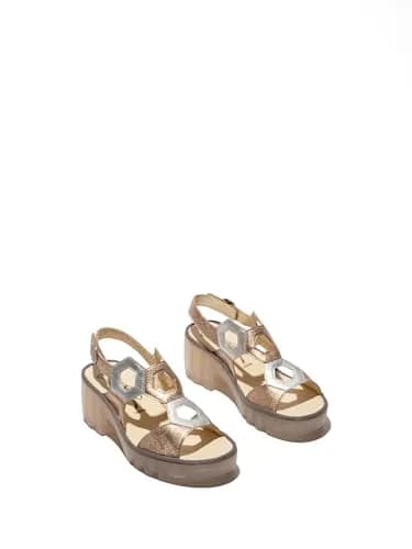 Fly London Tewa573fly Sandal, Sahara Silver, 10.5/11 | High-Quality Leather, 2.5-inch Block Heel thumbnail 2