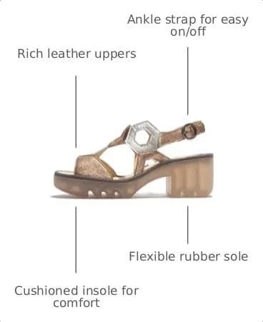Fly London Tewa573fly Sandal, Sahara Silver, 10.5/11 | High-Quality Leather, 2.5-inch Block Heel thumbnail 4