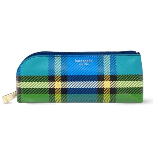 kate spade new york Pen and Pencil Case, Grand Plaid Duo | Classic Plaid Design, Durable Zipper, Compact Office & Stationery Organizer thumbnail 4