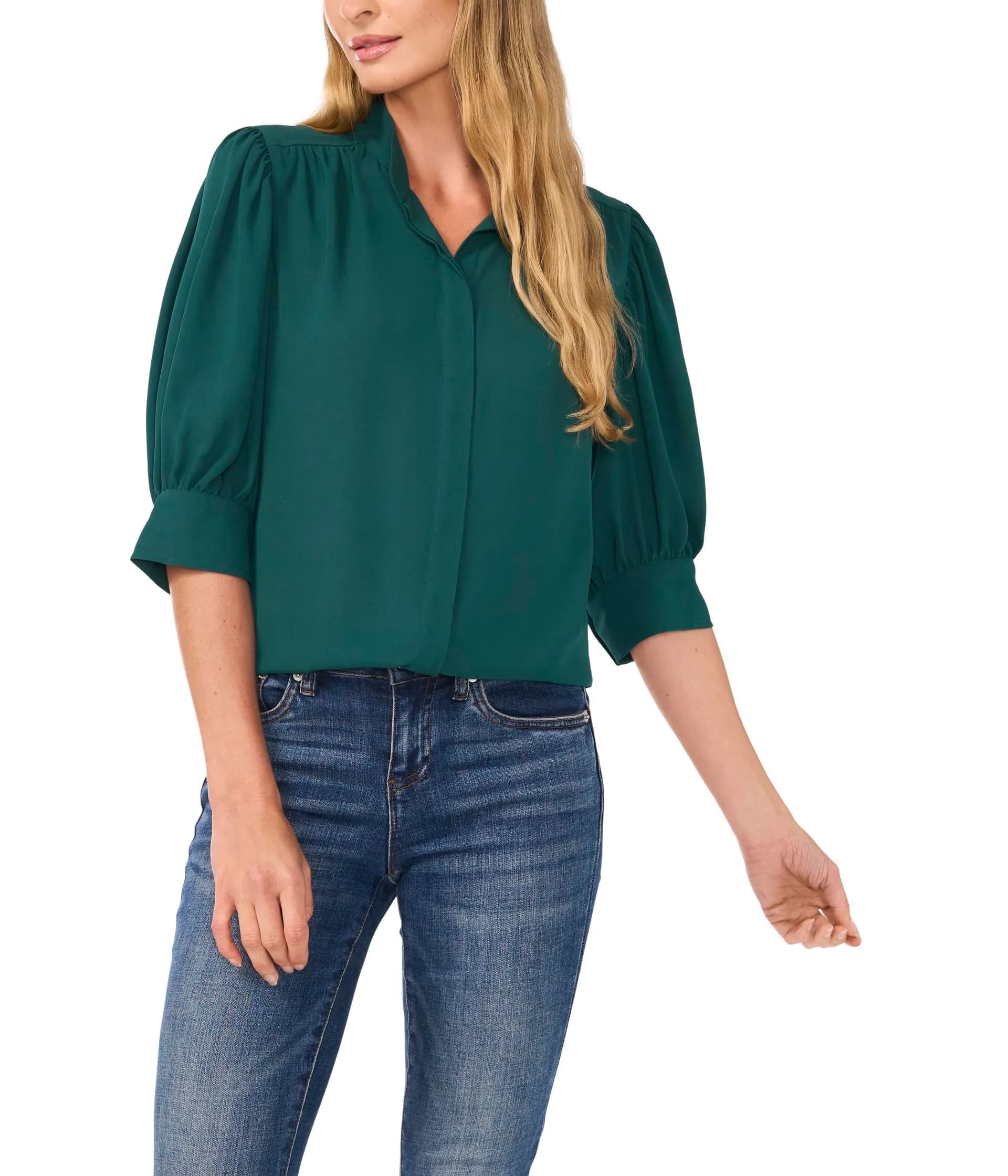 CeCe Short Sleeve Top with Hidden Placket | Modern Medical Uniform for Women — Medium