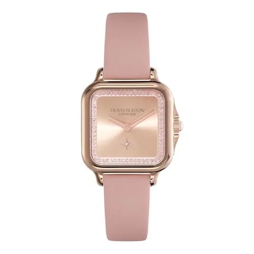 Olivia Burton Grosvenor Women's Quartz Watch 28mm | Water Resistant 3ATM, Elegant Rose-Tone Leather Strap thumbnail 1