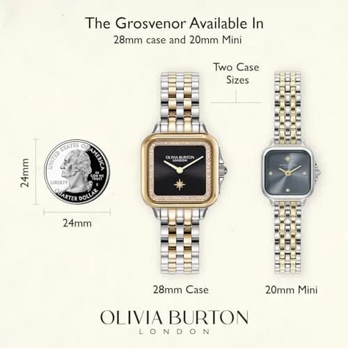 Olivia Burton Grosvenor Women's Quartz Watch 28mm | Water Resistant 3ATM, Elegant Rose-Tone Leather Strap thumbnail 4