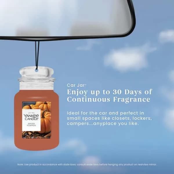 Yankee Candle Spiced Pumpkin Paper Car Jar Air Freshener 10 Fl Oz (Pack of 10) | Long-Lasting Odor Neutralizing Fragrance thumbnail 5