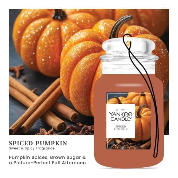 Yankee Candle Spiced Pumpkin Paper Car Jar Air Freshener 10 Fl Oz (Pack of 10) | Long-Lasting Odor Neutralizing Fragrance thumbnail 4