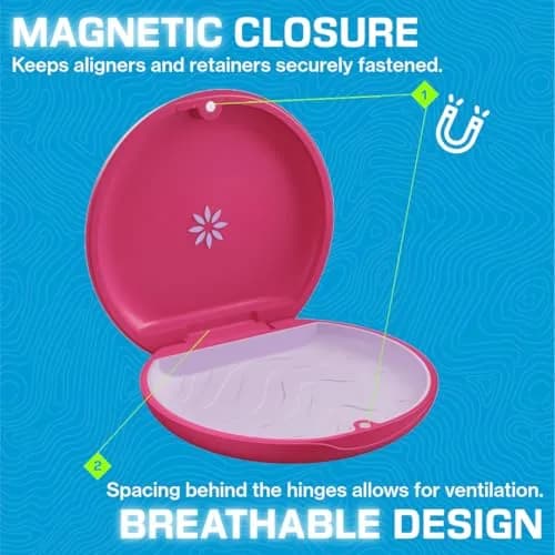 INVISALIGN Magenta Aligner and Retainer Case with Magnetic Closure and Ventilated Design thumbnail 4