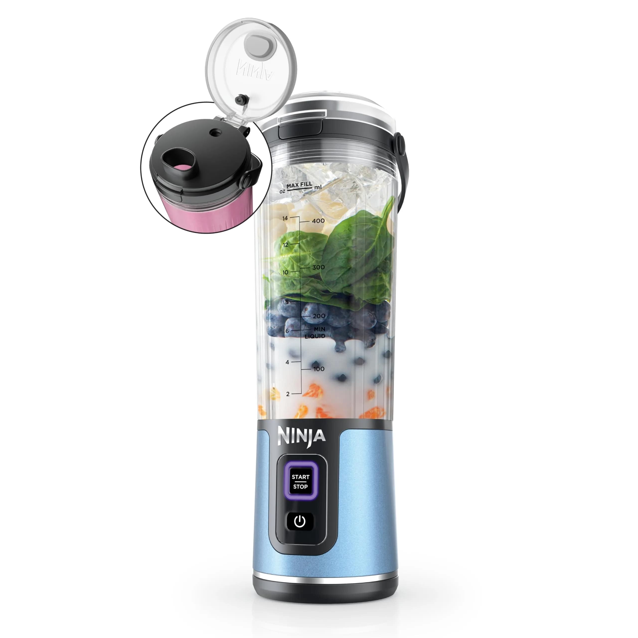 Ninja Blast Portable Blender - Cordless 18oz, Metallic Blue | Blend Anywhere - main product image