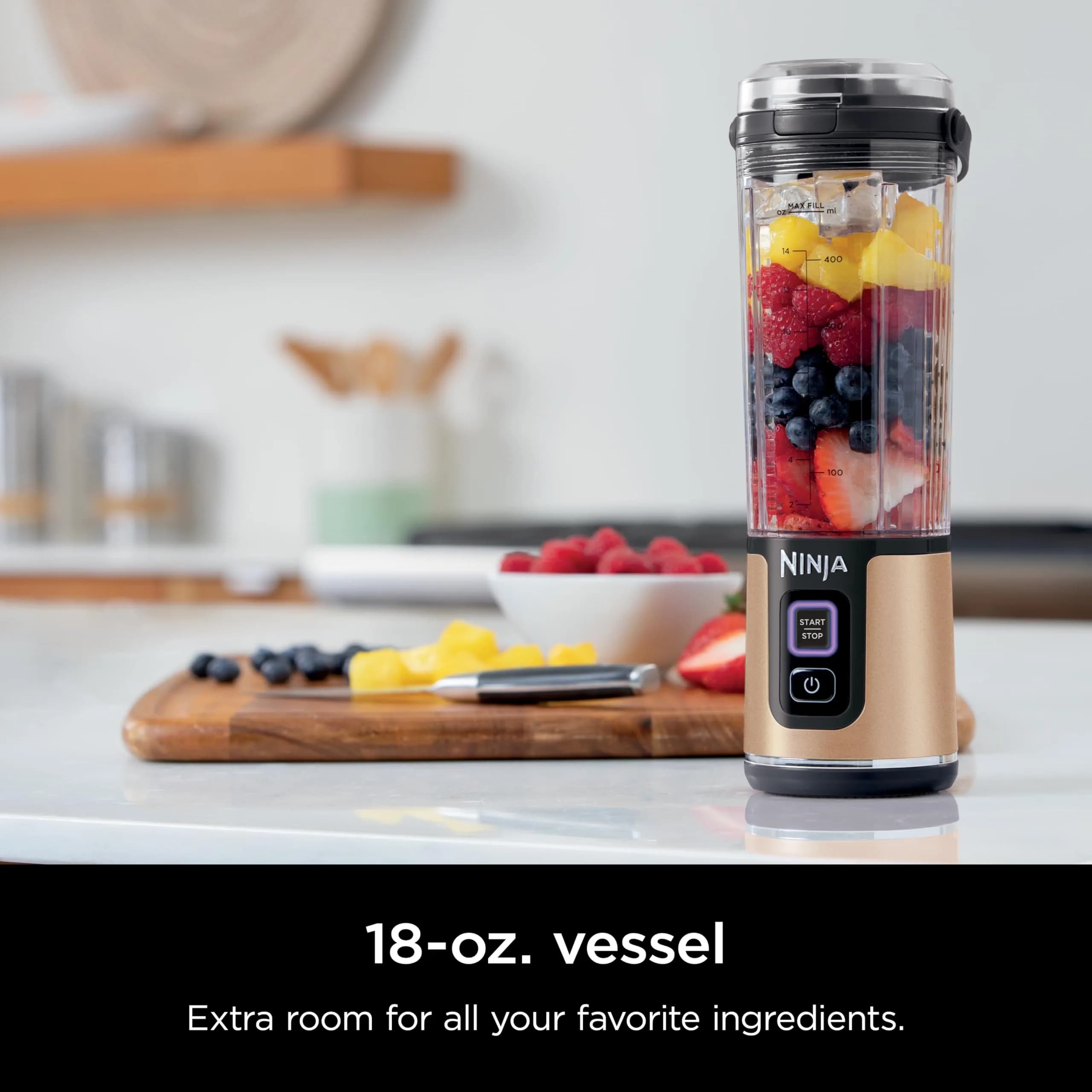Ninja Blast Portable Blender Cordless 18oz Copper BC151CP | Blends Anywhere - view 2