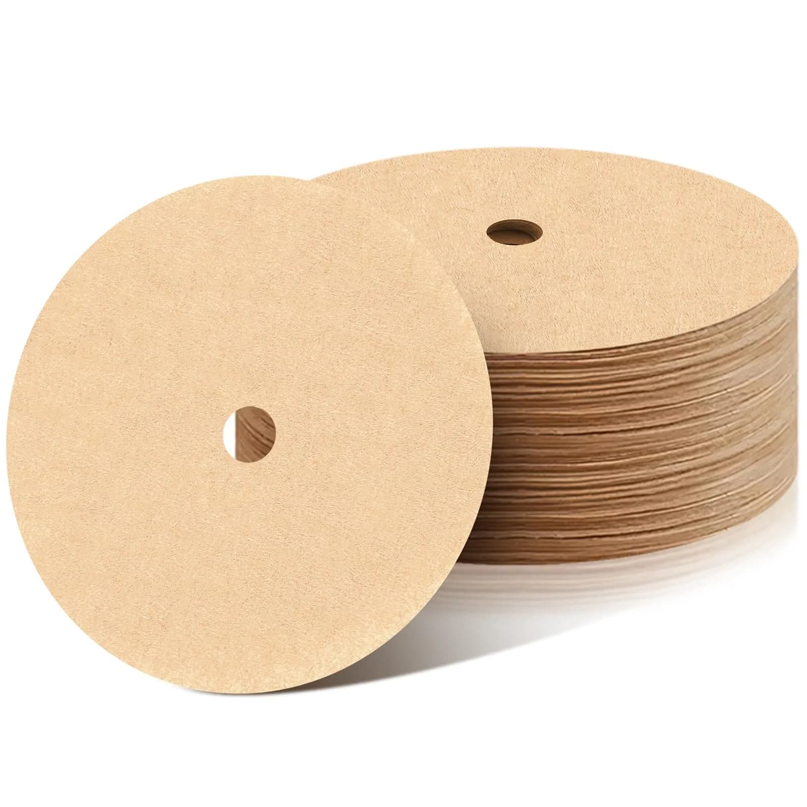 Prudiut Natural 200 Count Coffee Filter Discs | 3.5in for Percolator & Basket (70-120c)