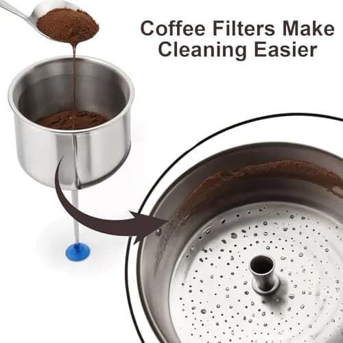 Prudiut Natural 200 Count Coffee Filter Discs | 3.5in for Percolator & Basket (70-120c) thumbnail 4