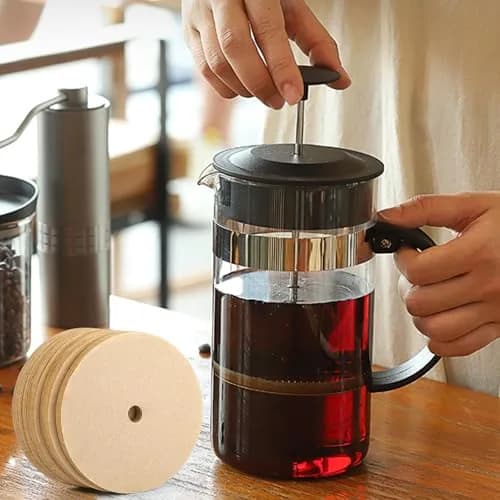 Prudiut Natural 200 Count Coffee Filter Discs | 3.5in for Percolator & Basket (70-120c) thumbnail 6