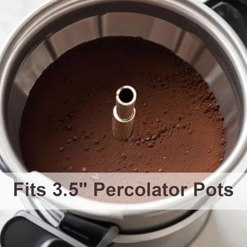 Prudiut Natural 200 Count Coffee Filter Discs | 3.5in for Percolator & Basket (70-120c) thumbnail 3