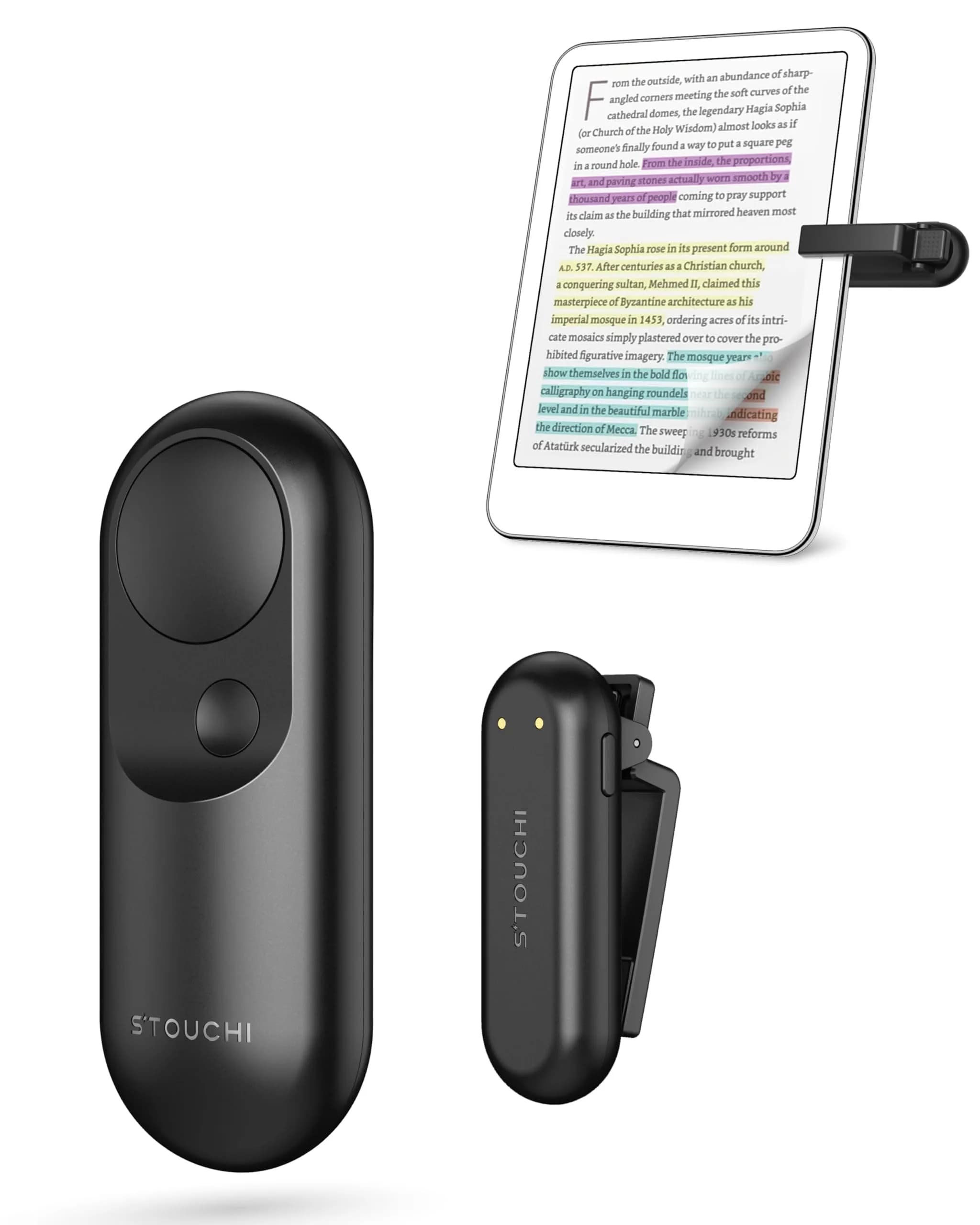 Stouchi Magnetic Page Turner Remote for Kindle Paperwhite, iPad, Android Tablets | 15m Range - main product image