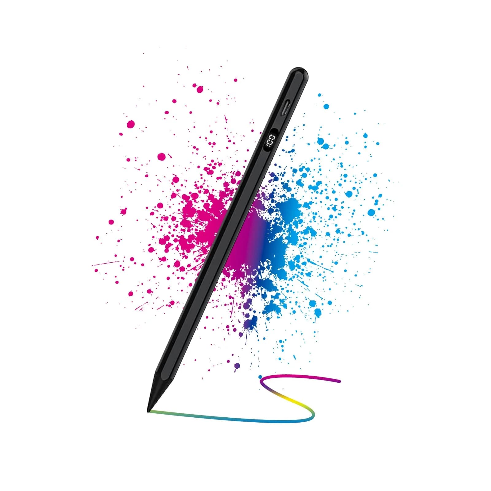 Tresoba Stylus Pen for iPad 6th-11th Gen | LED Power Display, Palm Rejection, USB-C Charging — G5-Black