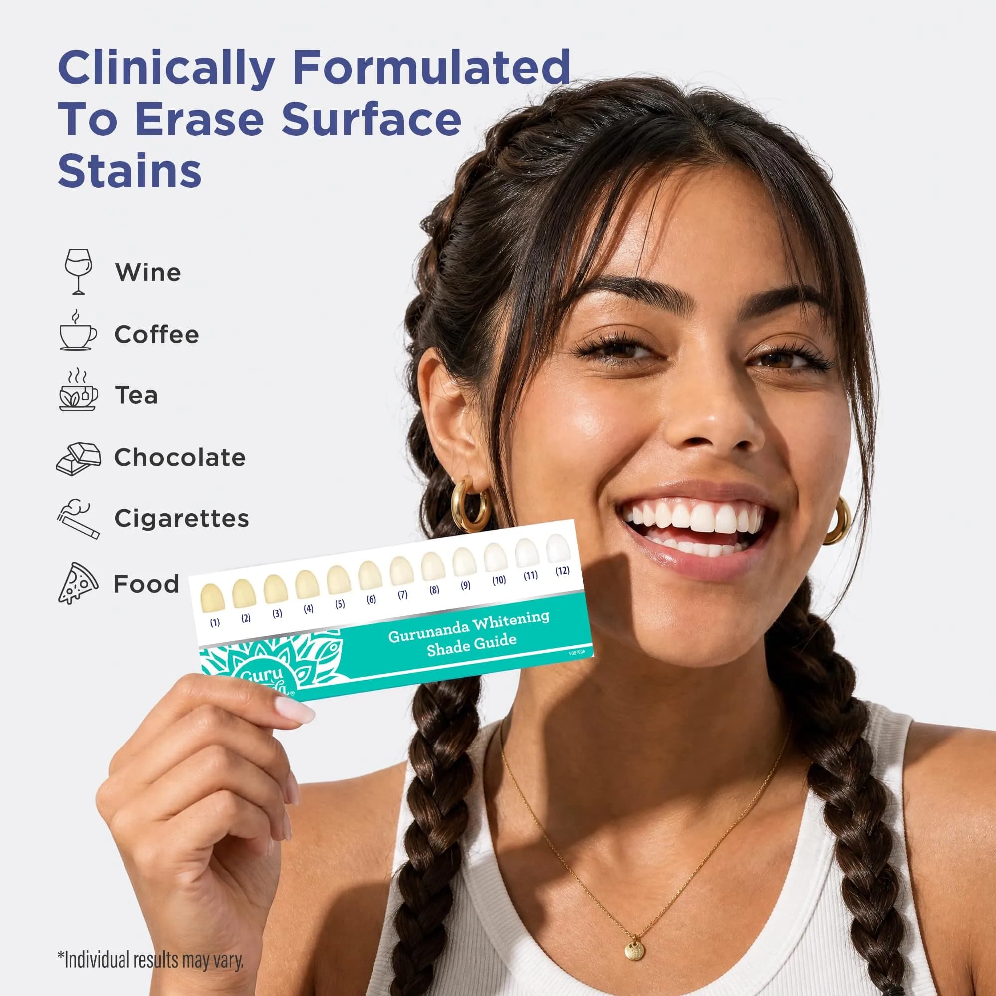 GuruNanda Teeth Whitening Strips Kit 32 Count (Pack of 1) | Hydrogen Peroxide & Coconut Oil for Brighter Smile - view 7