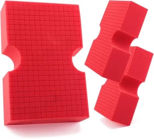 SPTA Car Wash Sponge, 3 Pack Big Red Scratch-Free Cleaning Sponge, Durable Cross Cut Grid for Auto Surfaces thumbnail 1