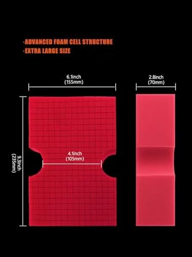 SPTA Car Wash Sponge, 3 Pack Big Red Scratch-Free Cleaning Sponge, Durable Cross Cut Grid for Auto Surfaces thumbnail 2