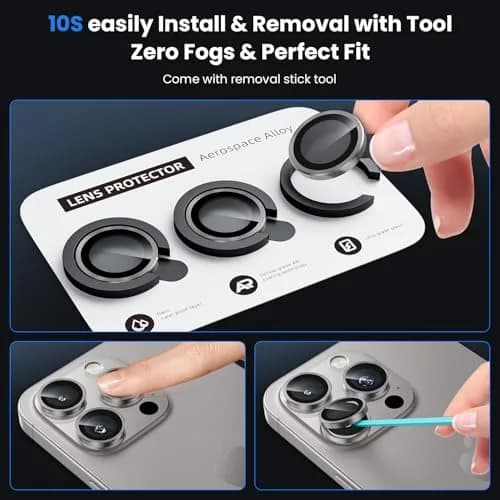 WSKEN Camera Lens Protector for iPhone 16 Pro Max & 16 Pro | 9H Tempered Glass, Anti-Reflection, Shatterproof thumbnail 6