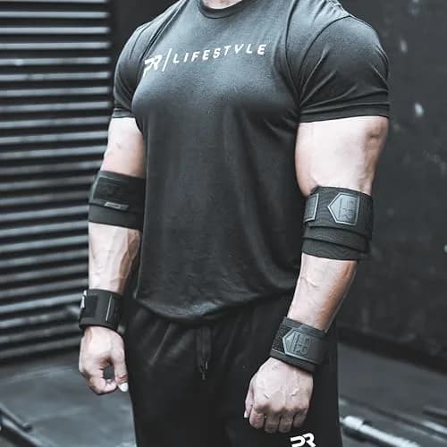 PR Personal Record Elbow Wraps for Weightlifting - 36 Inch Length, 3 Inch Width | Heavy Duty Construction & 25% More Elasticity thumbnail 7
