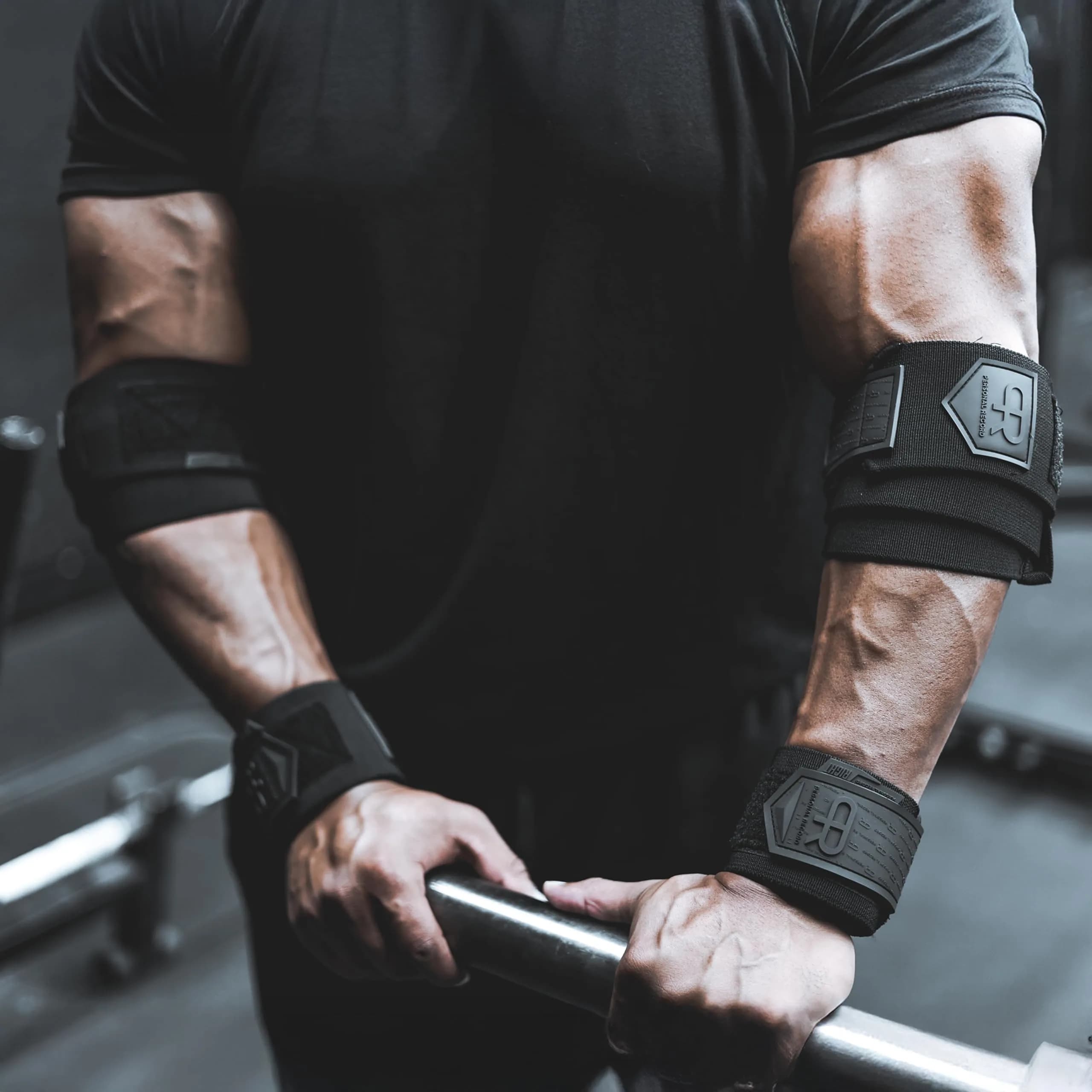 PR Personal Record Elbow Wraps for Weightlifting - 36 Inch Length, 3 Inch Width | Heavy Duty Construction & 25% More Elasticity - view 9