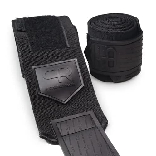 PR Personal Record Elbow Wraps for Weightlifting - 36 Inch Length, 3 Inch Width | Heavy Duty Construction & 25% More Elasticity thumbnail 2