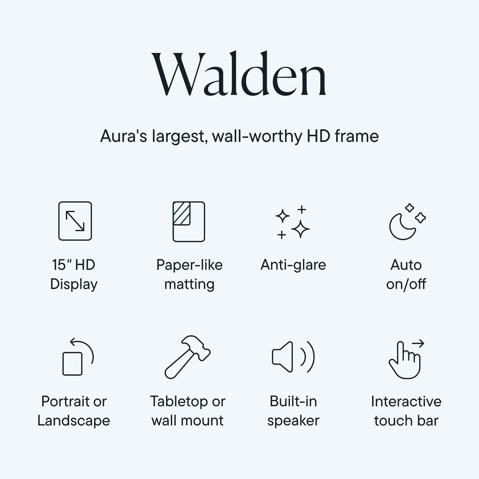 AURA Walden 15" WiFi Digital Picture Frame | Wirecutter's Top Gift | Send Photos from Phone | Aura App Setup | Free Unlimited Storage | White Clay thumbnail 2