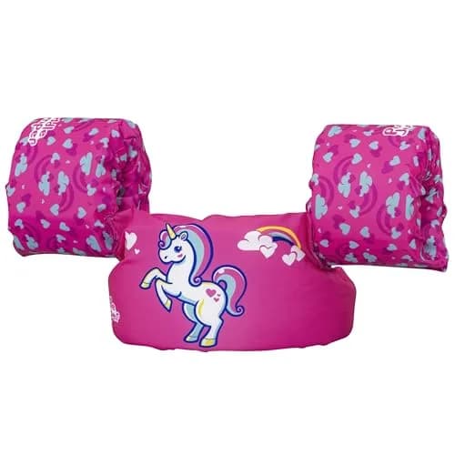 Bestway Puddle Jumper Kids Life Vest with Armbands | US Coast Guard Approved | Youth Swim Trainer | 15-25kg | Adjustable | Polyester | Pink Unicorn thumbnail 1