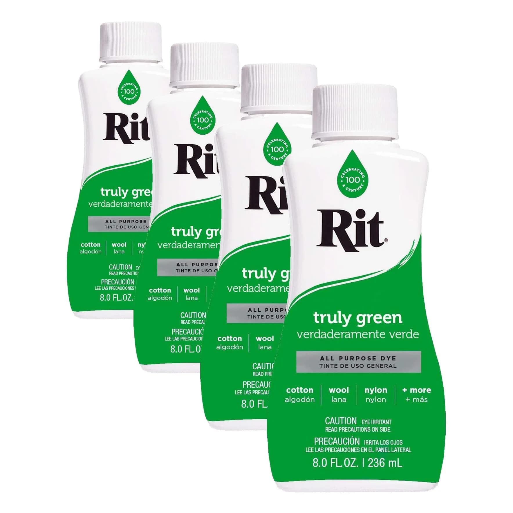 Rit All-Purpose Liquid Fabric Dye, Truly Green 237ml (8 Fl Oz) - Pack of 4 - main product image