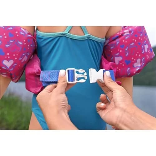 Bestway Puddle Jumper Kids Life Vest with Armbands | US Coast Guard Approved | Youth Swim Trainer | 15-25kg | Adjustable | Polyester | Pink Dolphin thumbnail 3