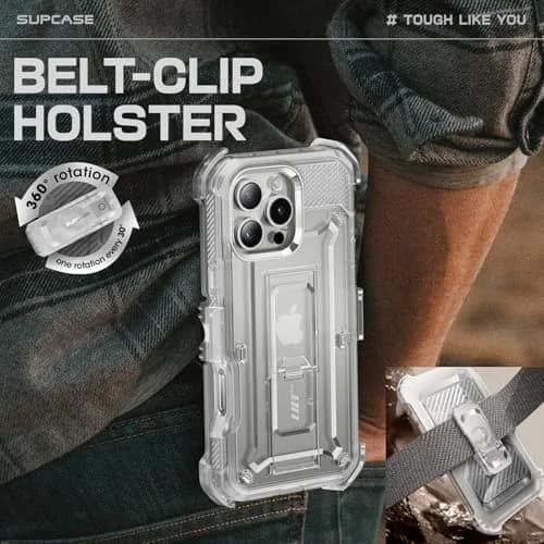 SUPCASE for iPhone 16 Pro Max Case with Screen Protector & Stand, Clear thumbnail 5