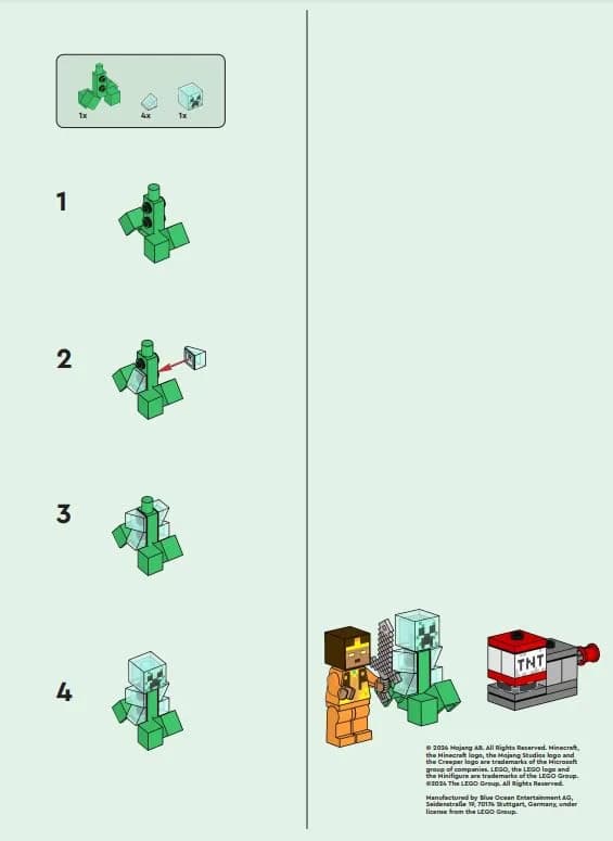 LEGO Minecraft Hero Minifigure with Charged Creeper Mini Set | ASTM-Tested Toy Figure thumbnail 5