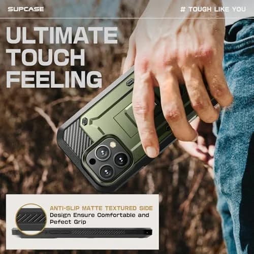 SUPCASE iPhone 16 Pro Max Case with Screen Protector & Stand | Drop Tested 20ft, Shockproof, Detachable Belt Clip, Full Body Protection thumbnail 7