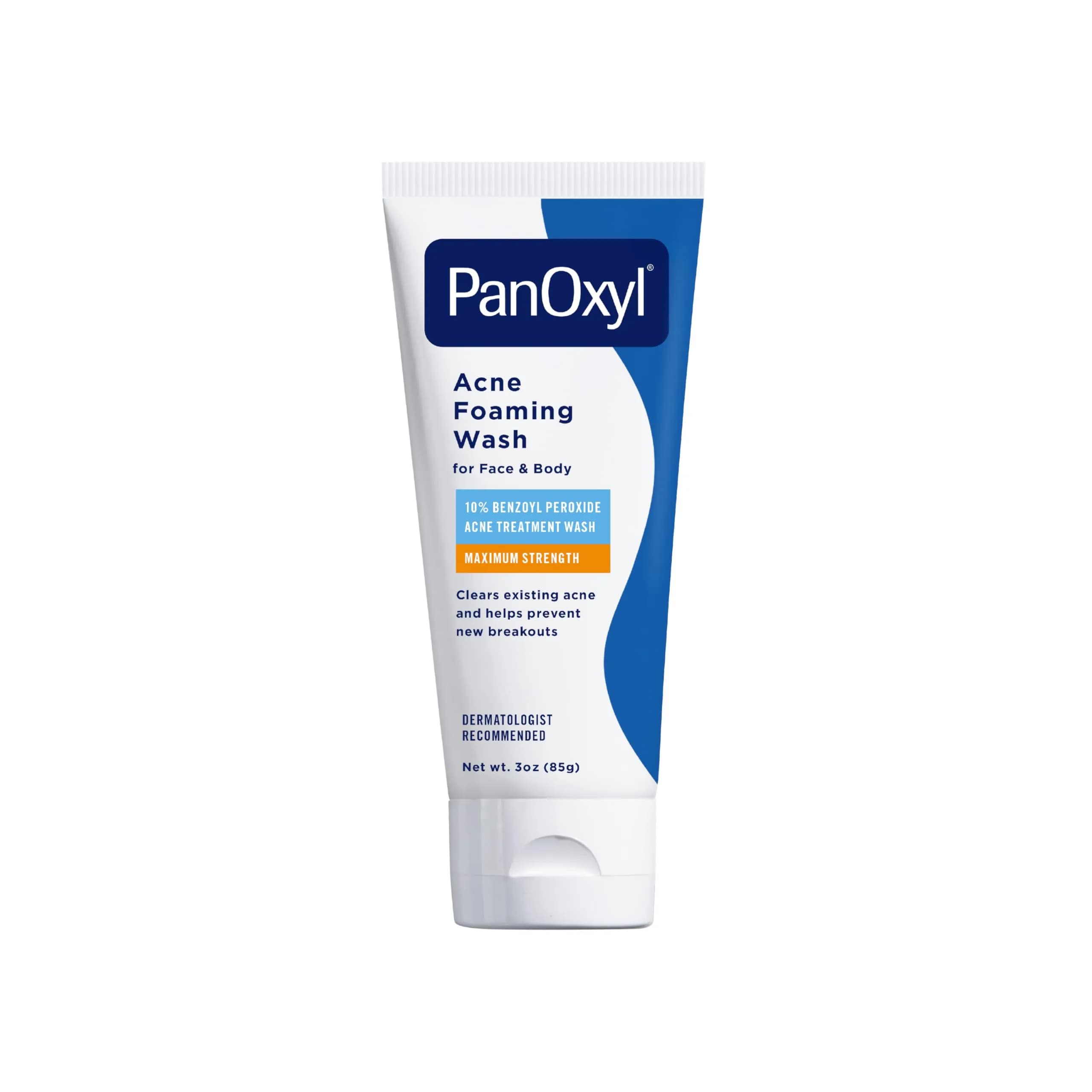 PanOxyl Acne Foaming Wash Benzoyl Peroxide 10% Maximum Strength Antimicrobial, 3 oz (85 g) | Kills Acne-Causing Bacteria on Contact - main product image