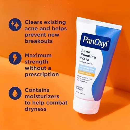 PanOxyl Acne Foaming Wash 10% Benzoyl Peroxide 85g (3 oz) | Kills Acne Bacteria on Contact thumbnail 2