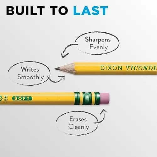 Ticonderoga Wood-Cased Pencils, Pre-Sharpened, HB Soft, Yellow, 1000 Count (1 Box) | Trusted by Teachers for Over 100 Years thumbnail 3