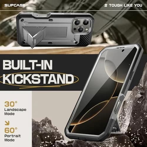 SUPCASE iPhone 16 Pro Max Case with Screen Protector & Stand, Tigray | Shockproof Dual-Layer Design thumbnail 4