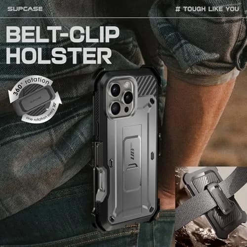 SUPCASE iPhone 16 Pro Max Case with Screen Protector & Stand, Tigray | Shockproof Dual-Layer Design thumbnail 6