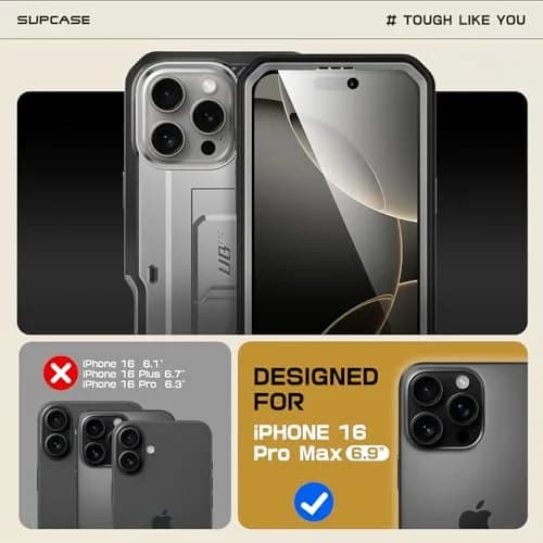 SUPCASE iPhone 16 Pro Max Case with Screen Protector & Stand, Tigray | Shockproof Dual-Layer Design thumbnail 2
