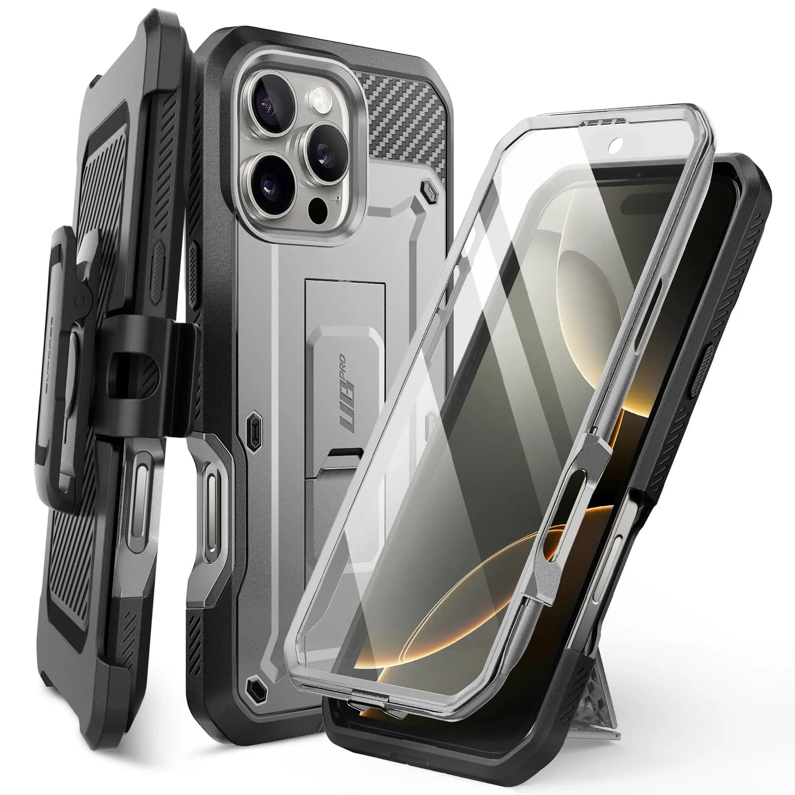 SUPCASE iPhone 16 Pro Max Case with Screen Protector & Stand, Tigray | Shockproof Dual-Layer Design - main product image
