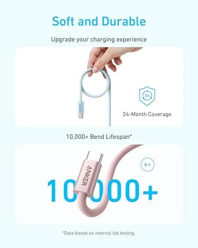 Anker Zolo USB-C to USB-C Cable 6 ft (1.83 m) | 240W PD 3.1 Fast Charging & 480 Mbps Data thumbnail 4