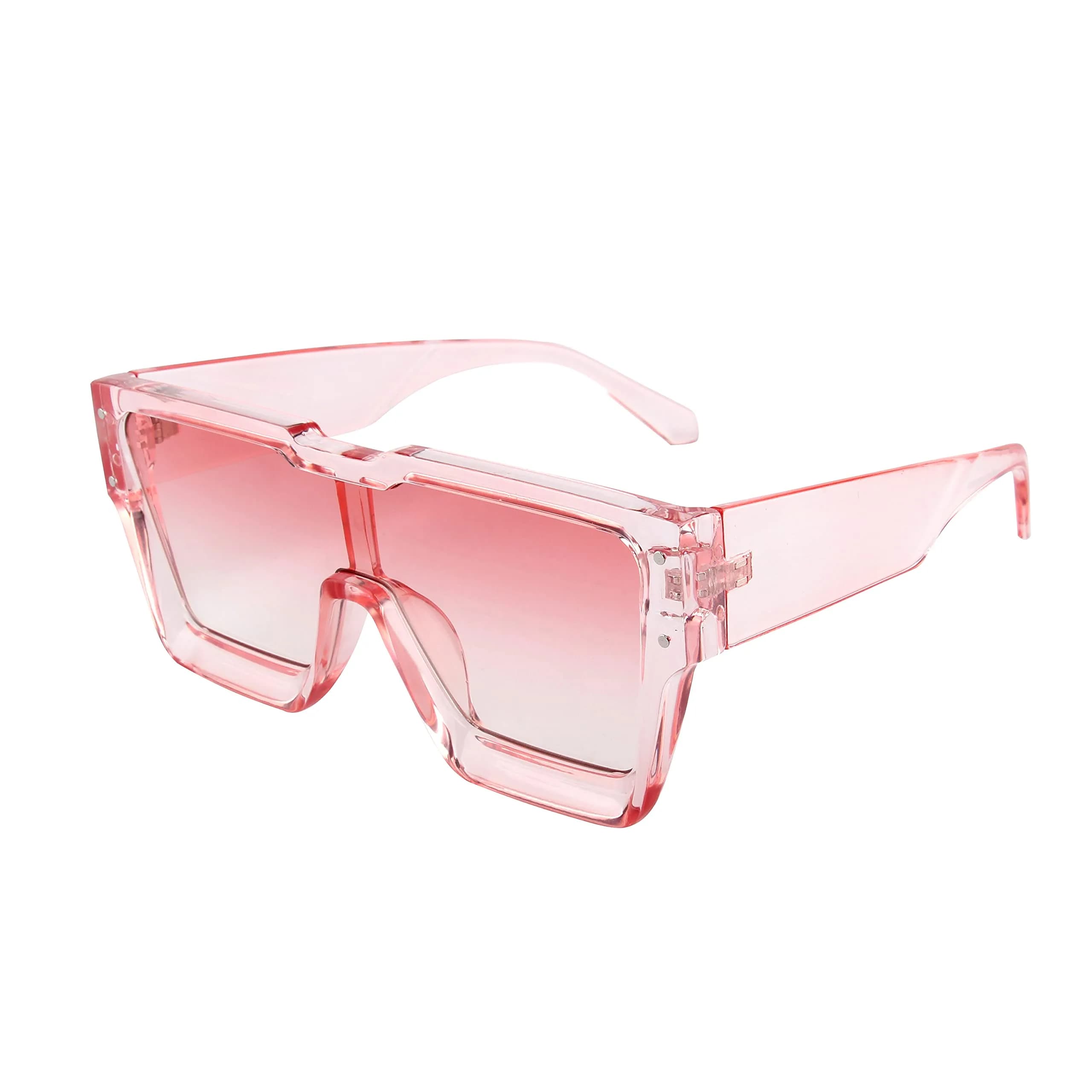 KENBO Oversized Crystal Pink Frame & Lens Square Sunglasses for Women & Men - main product image