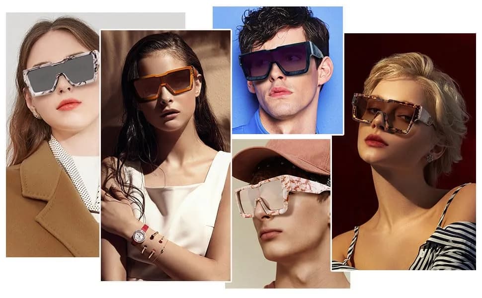 KENBO Oversized Crystal Pink Frame & Lens Square Sunglasses for Women & Men - view 2