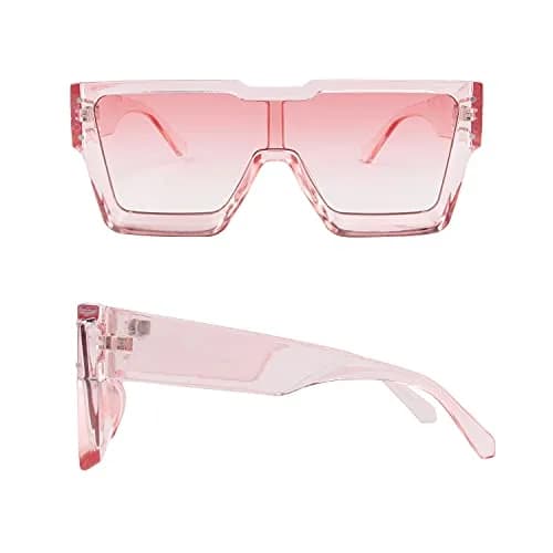 KENBO Oversized Crystal Pink Frame & Lens Square Sunglasses for Women & Men thumbnail 3