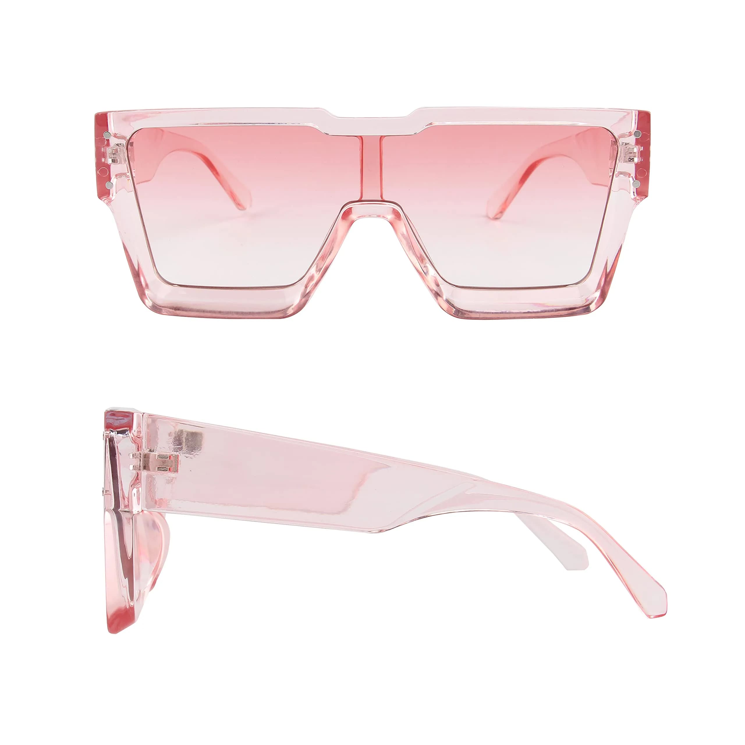 KENBO Oversized Crystal Pink Frame & Lens Square Sunglasses for Women & Men - view 3