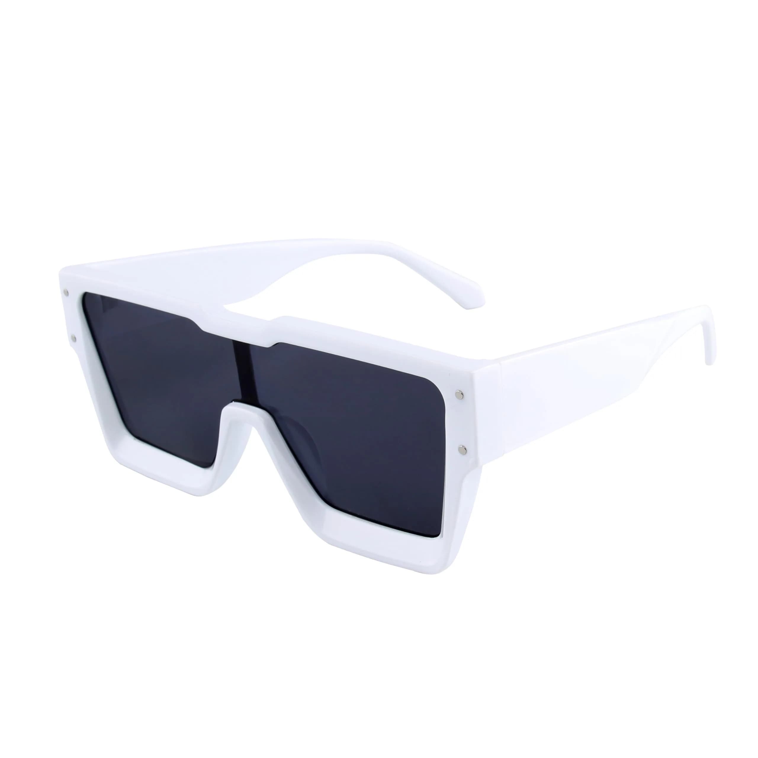 KENBO Oversized White Frame Dark Grey Lens Square Sunglasses for Women Men - main product image