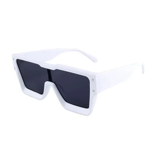 KENBO Oversized White Frame Dark Grey Lens Square Sunglasses for Women Men thumbnail 1