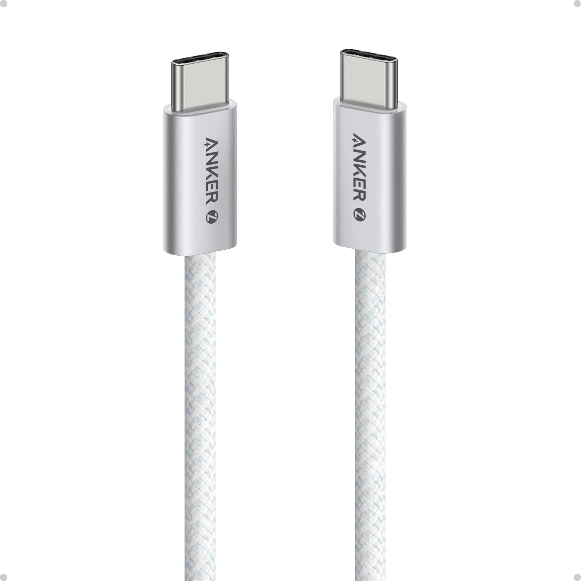 Anker Zolo USB-C to USB-C Cable 1.8m (6 ft) 240W Fast Charging | Braided White - main product image