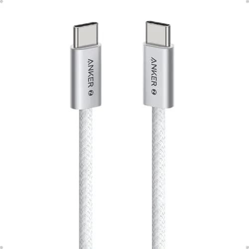 Anker Zolo USB-C to USB-C Cable 1.8m (6 ft) 240W Fast Charging | Braided White thumbnail 1