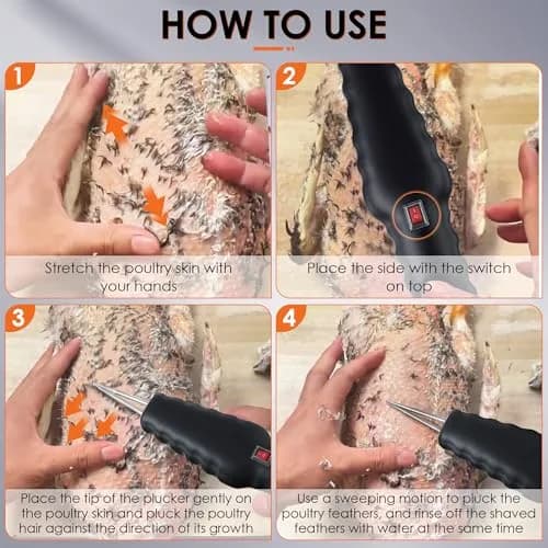 Saillong Handheld Chicken Plucker 1 Pack Black | Removes Pin Feathers Efficiently thumbnail 4