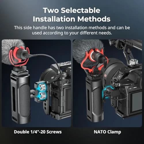 SmallRig Mini Camera Side Handle Kit 4816 with NATO Clamp & 1/4"-20 Screws | Ergonomic Grip for Left/Right Hand thumbnail 4