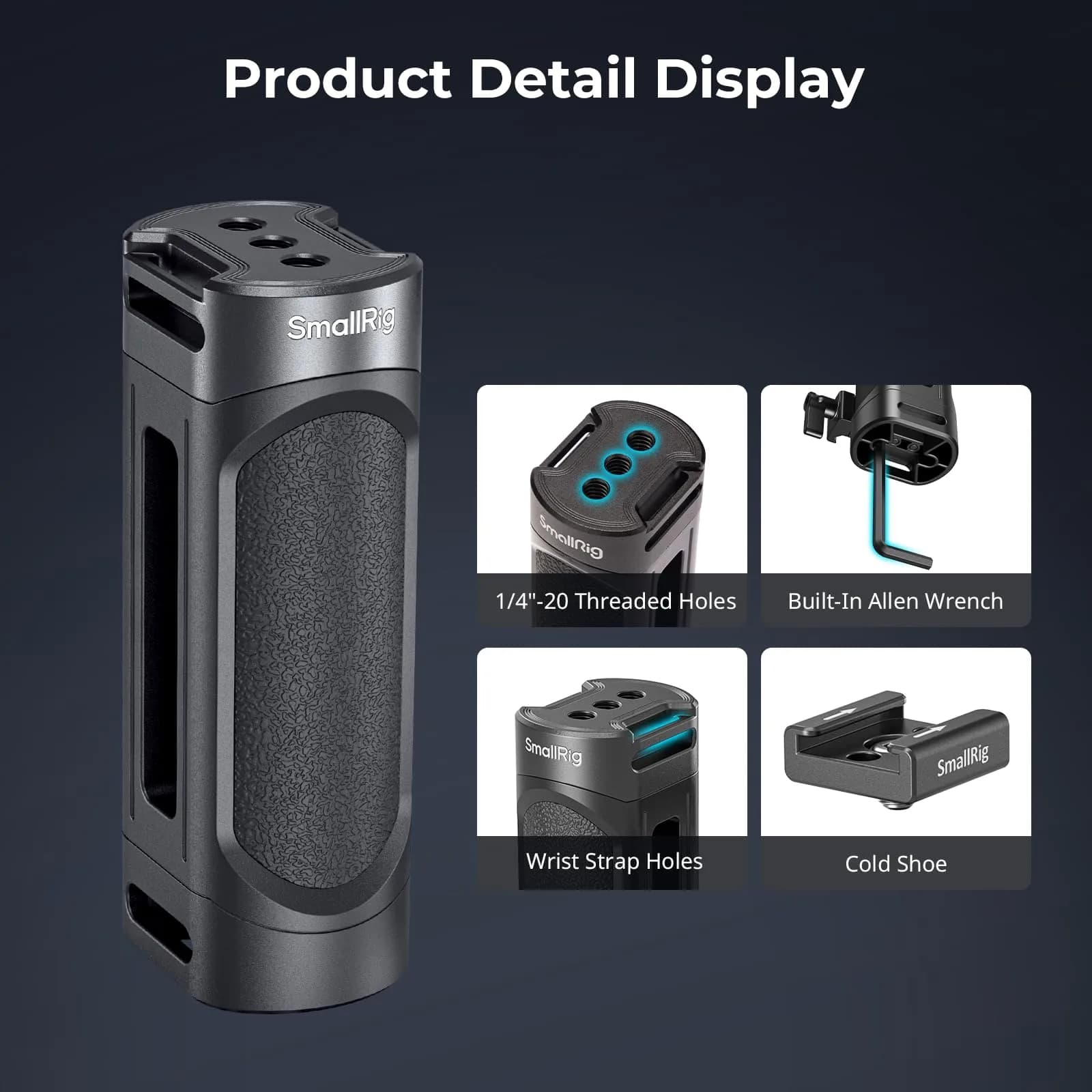 SmallRig Mini Camera Side Handle Kit 4816 with NATO Clamp & 1/4"-20 Screws | Ergonomic Grip for Left/Right Hand - view 3